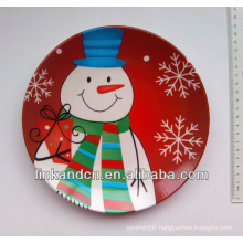 2014 best quality ceramic display plate,snowman ceramic dinner side plates